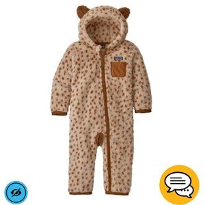 Baby Furry Friends Fleece Bunting Sz 3-6M EUC